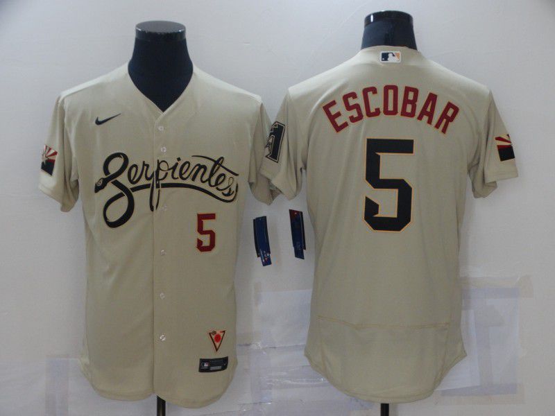 Men Arizona Diamondback 5 Escobar City Edition Gray Elite Nike 2021 MLB Jersey